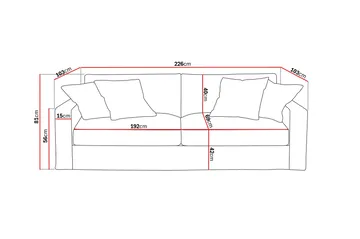 Valencia Extra Djup 3-sits Soffa med avtagbar och tvättbar klädsel - Mörkbrun - Products - Möbler - Soffa - 3 sits soffa