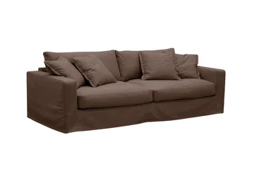 Valencia Extra Djup 3-sits Soffa med avtagbar och tvättbar klädsel - Mörkbrun - Products - Möbler - Soffa - 3 sits soffa