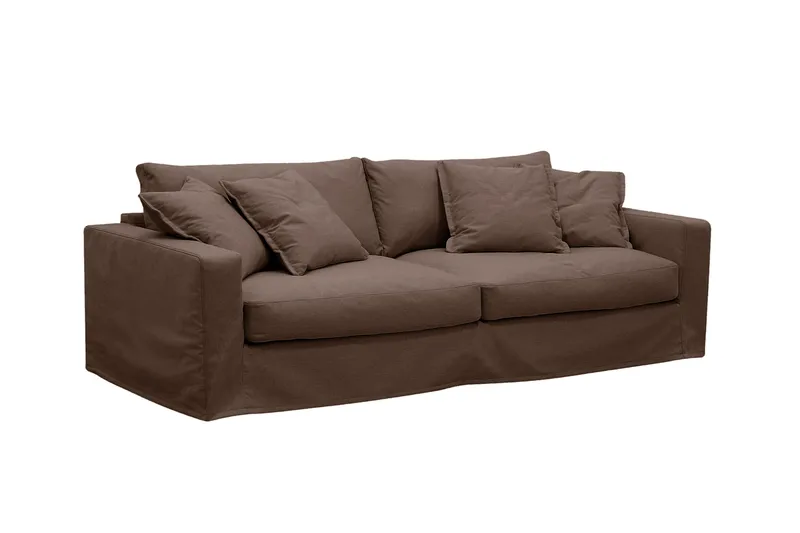 Valencia Extra Djup 3-sits Soffa med avtagbar och tvättbar klädsel - Mörkbrun - Products - Möbler - Soffa - 3 sits soffa