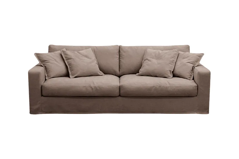 Valencia Extra Djup 3-sits Soffa med avtagbar och tvättbar klädsel - Mörkbrun - Products - Möbler - Soffa - 3 sits soffa