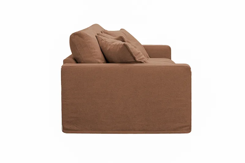 Valencia Extra Djup 3-sits Soffa med avtagbar och tvättbar klädsel - Rostbrun - Products - Möbler - Soffa - 3 sits soffa
