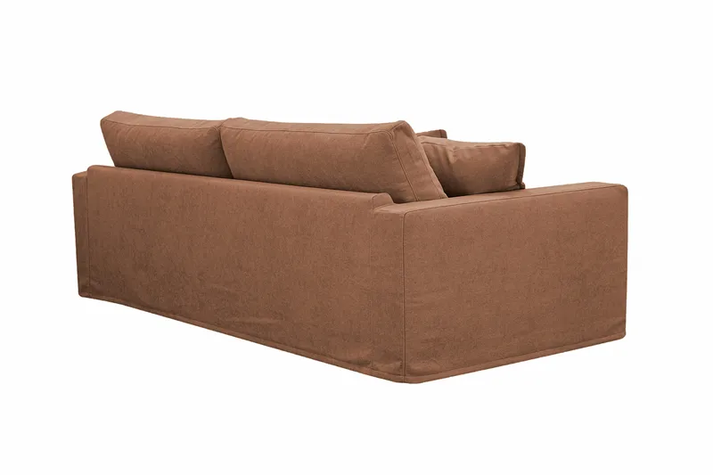 Valencia Extra Djup 3-sits Soffa med avtagbar och tvättbar klädsel - Rostbrun - Products - Möbler - Soffa - 3 sits soffa