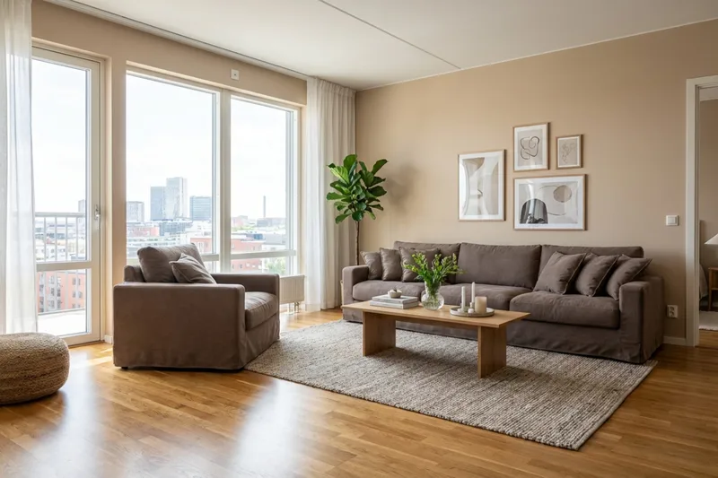 Valencia Extra Djup 5-sits soffa + fåtölj med avtagbar och tvättbar klädsel - Mörkbrun - Products - Möbler - Soffa - Soffgrupp