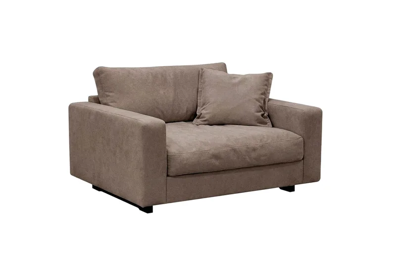 Valencia Soffgrupp Extra Djup 3-sits Soffa + Fåtölj i Chenille - Mörkbrun - Products - Möbler - Soffa - Soffgrupp