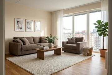 Valencia Soffgrupp Extra Djup 3-sits Soffa + Fåtölj i Chenille - Mörkbrun - Products - Möbler - Soffa - Soffgrupp