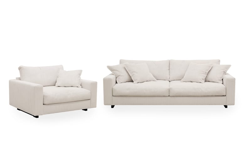 Valencia Soffgrupp Extra Djup 3-sits Soffa + Fåtölj - Offwhite - Products - Möbler - Soffa - Soffgrupp