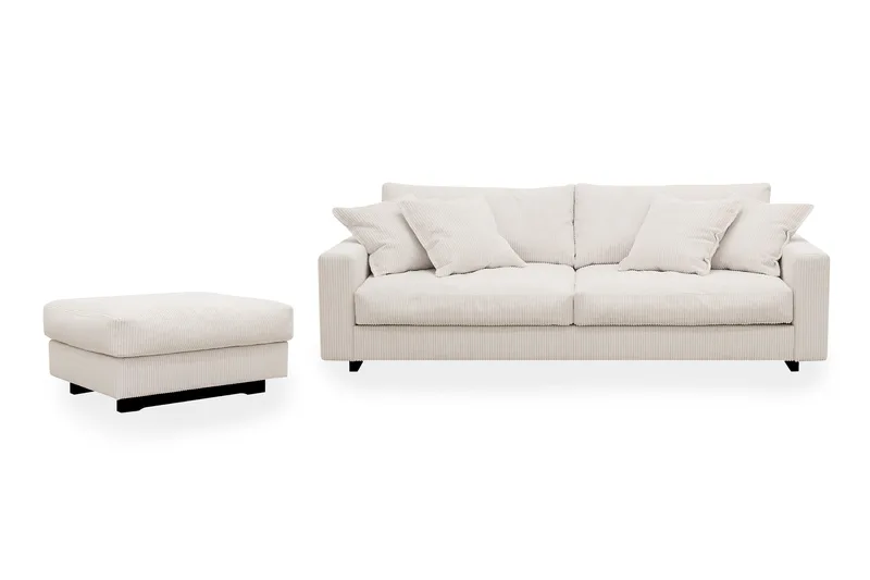 Valencia Soffgrupp Extra Djup 3-sits Soffa + Fotpall - Offwhite - Products - Möbler - Soffa - Hörnsoffa