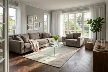 Valencia Soffgrupp Extra Djup 5-sits Soffa + Fåtölj i Chenille - Brun - Products - Möbler - Soffa - Soffgrupp