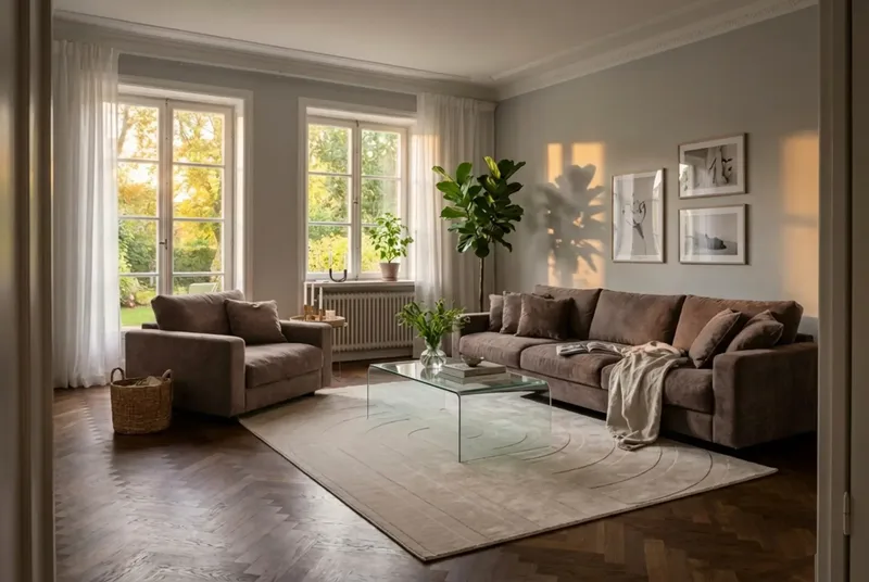 Valencia Soffgrupp Extra Djup 5-sits Soffa + Fåtölj i Chenille - Mörkbrun - Products - Möbler - Soffa - Soffgrupp