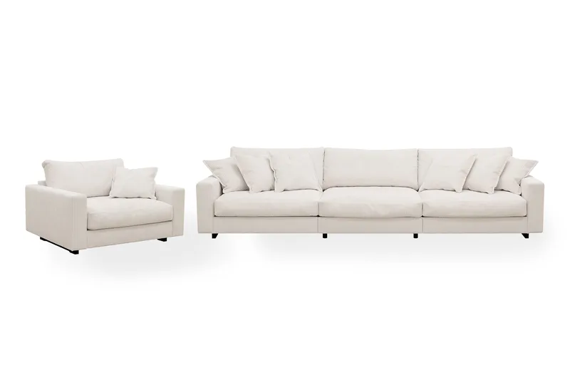 Valencia Soffgrupp Extra Djup 5-sits Soffa + Fåtölj - Offwhite - Products - Möbler - Soffa - Soffgrupp