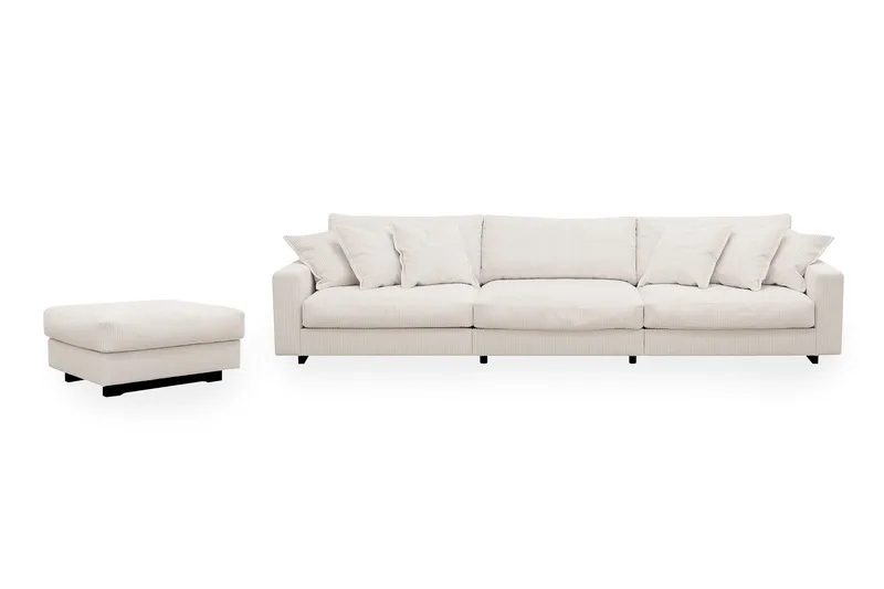 Valencia Soffgrupp Extra Djup 5-sits Soffa + Fotpall - Offwhite - Products - Möbler - Soffa - Hörnsoffa