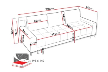 Vilshult Soffa 3-sits - Grå - Products - Möbler - Soffa - 3 sits soffa