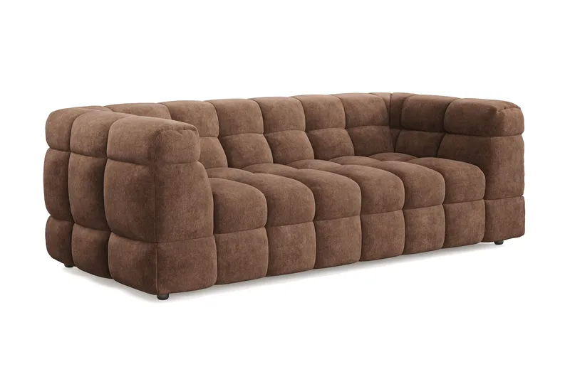 XS23-003 3 seater teddy fabric Andrarum Brown VALUE_MISSING_15377 - Products - Möbler - Soffa - 3 sits soffa