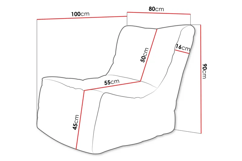 Afridi Sittsäck 80 cm 90x - Grå - Products - Möbler - Fåtölj & stolar - Sittsäck & saccosäck