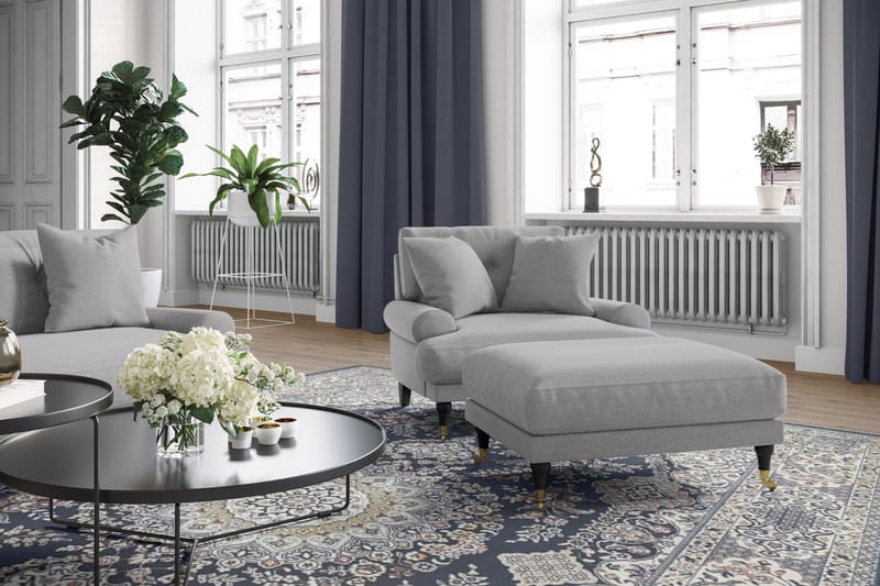 Andrew Loveseat - Ljusgrå/Mässing - Products - Möbler - Fåtölj & stolar - Fåtölj