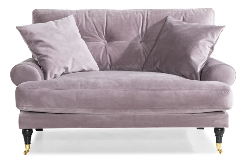Andrew Loveseat Sammet - Lila/Mässing - Products - Möbler - Fåtölj & stolar - Fåtölj