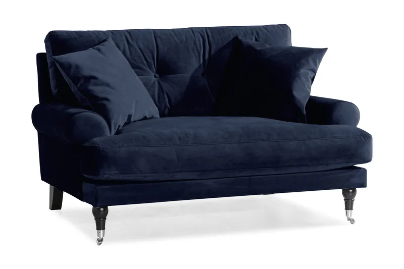 Andrew Loveseat Sammet - Midnattsblå/Krom - Products - Möbler - Fåtölj & stolar - Fåtölj