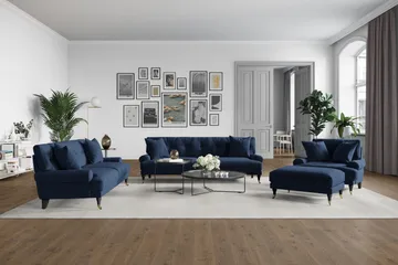 Andrew Loveseat Sammet - Midnattsblå/Mässing - Products - Möbler - Fåtölj & stolar - Fåtölj