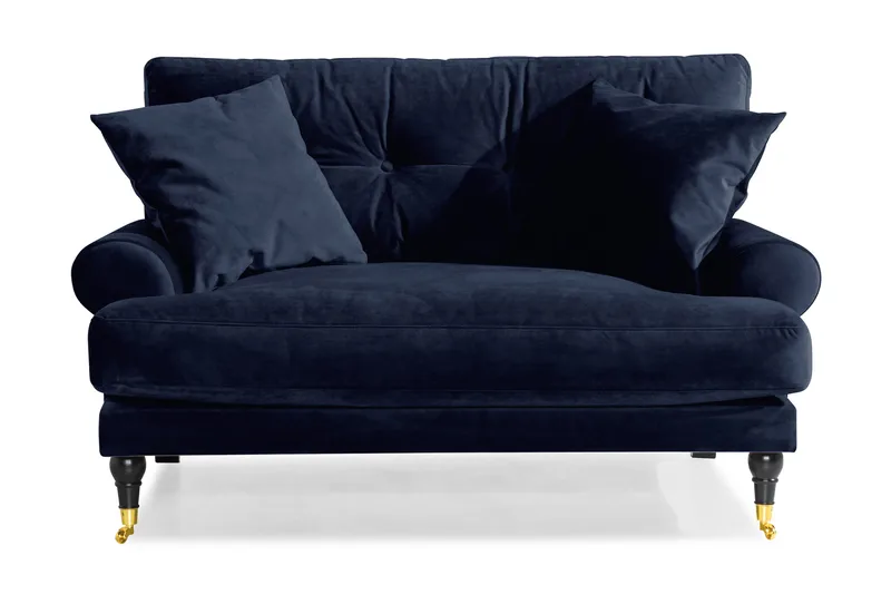Andrew Loveseat Sammet - Midnattsblå/Mässing - Products - Möbler - Fåtölj & stolar - Fåtölj