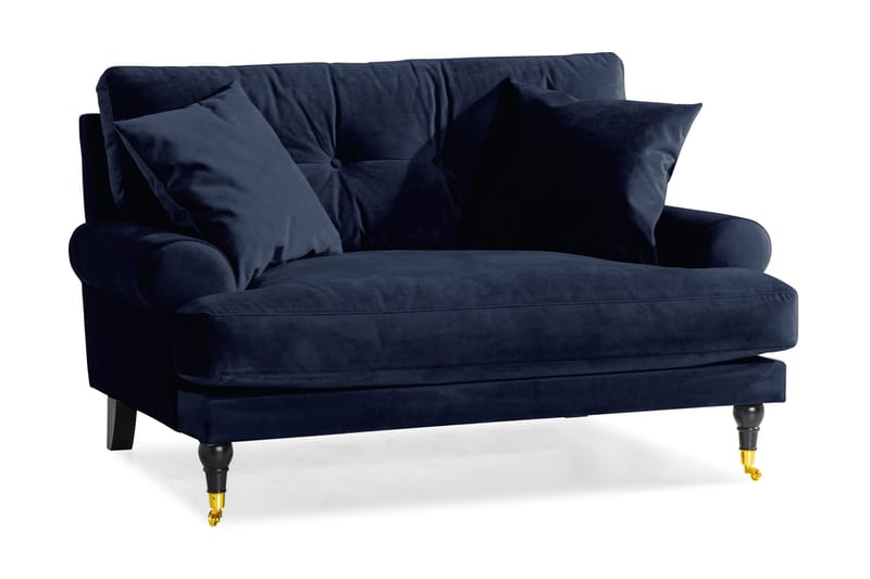 Andrew Loveseat Sammet - Midnattsblå/Mässing - Products - Möbler - Fåtölj & stolar - Fåtölj