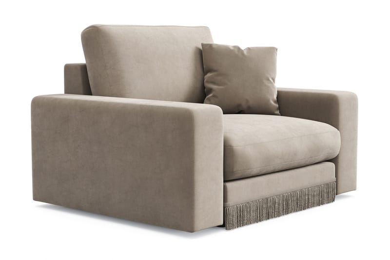 Arken Lyx Djup Sammetsfåtölj - Beige - Products - Möbler - Fåtölj & stolar - Fåtölj