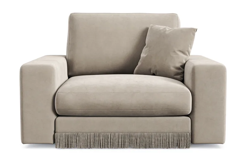 Arken Lyx Djup Sammetsfåtölj - Beige - Products - Möbler - Fåtölj & stolar - Fåtölj