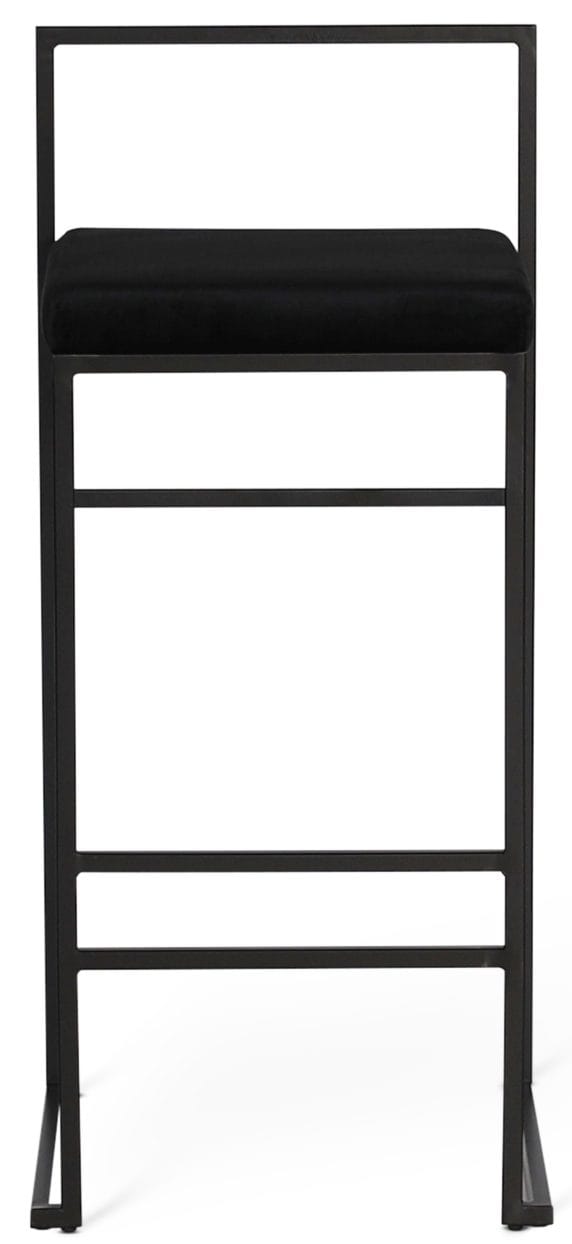 Aston barstol svart sammet sitthöjd 75 cm - Svart - Products - Möbler - F åtölj & stolar - Barstol & barpall