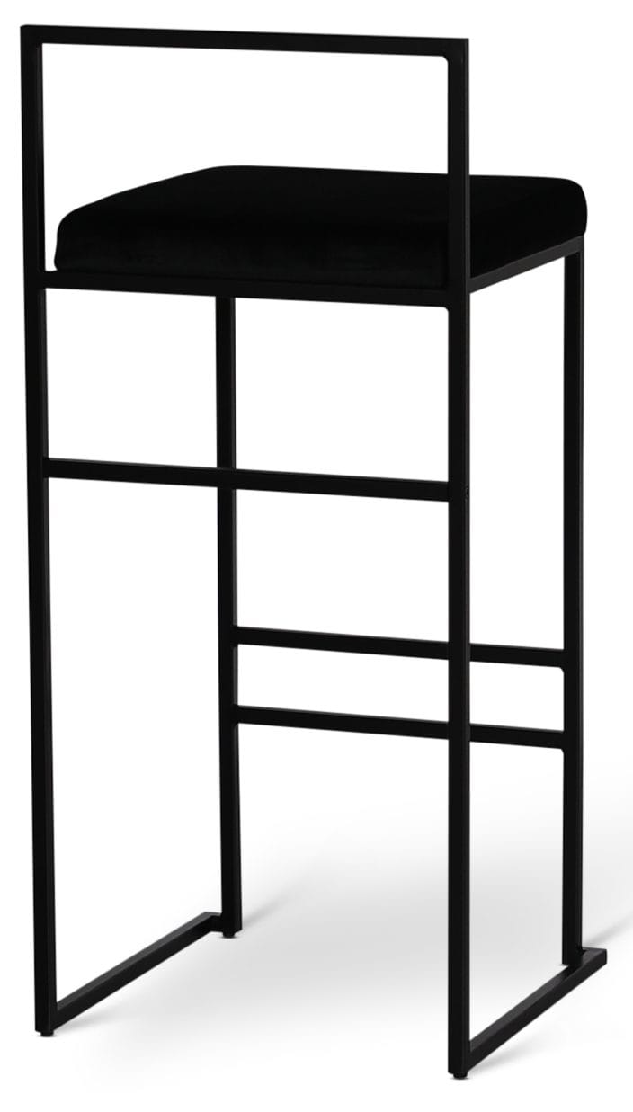 Aston barstol svart sammet sitthöjd 75 cm - Svart - Products - Möbler - Fåtölj & stolar - Barstol & barpall