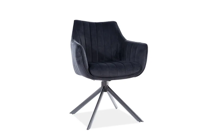 Azaila Karmstol Snurrbar - Sammet/Svart - Products - Möbler - Fåtölj & stolar - Karmstol