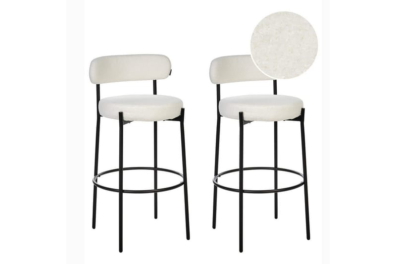 Barstol Allison set om 2 Vit-Svart, Vit-Svart