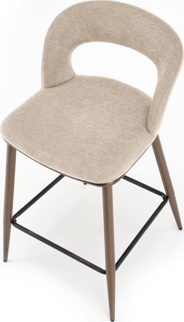 Barstol beige/valnöt sitthöjd 65 cm - Pelican - Beige/Valnöt - Products - Möbler - Fåtölj & stolar - Barstol & barpall