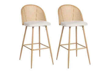 Barstol Cornell set om 2 Ljus Trä-Beige - Ljus Trä-Beige - Products - Möbler - Fåtölj & stolar - Barstol & barpall