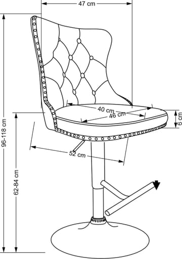 Barstol grå sammet gaslift - Pelican - Grå - Products - Möbler - Fåtölj & stolar - Barstol & barpall