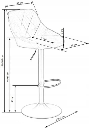 Barstol med grön klädsel & svart fot - Grön - Products - Möbler - Fåtölj & stolar - Barstol & barpall