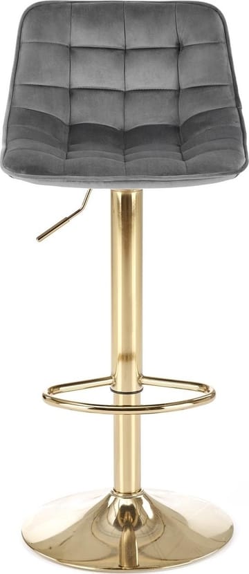Barstol Sammet med Guldig Fot Höj- och Sänkbar - Grå/guld - Products - Möbler - Fåtölj & stolar - Barstol & barpall