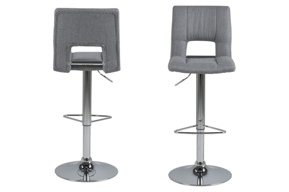Barstol sitthöjd 62-83 cm - Grå/krom