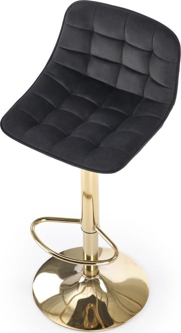 Barstol svart sammet med guldfot - Sitthöjd 62-84 cm - Svart/guld - Products - Möbler - Fåtölj & stolar - Barstol & barpall
