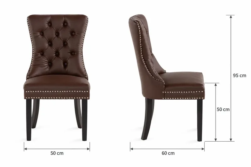 Bergviken Matstol & Köksstol i Konstläder med Träben - Brun - Products - Möbler - Fåtölj & stolar - Matstol & köksstol