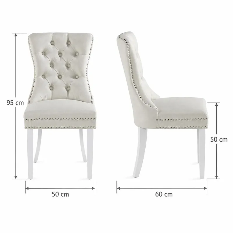 Bergviken Matstol & Köksstol i Tyg med Vita Träben - Beige - Products - Möbler - Fåtölj & stolar - Matstol & köksstol