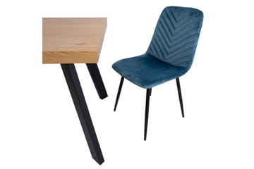 Brie Stol Blå Sammet - Products - Möbler - Fåtölj & stolar - Matstol & köksstol