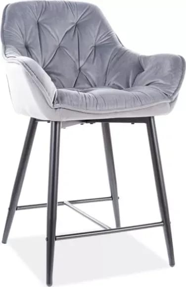 Cherry 2 barstol - Grå sammet - Grå - Products - Möbler - Fåtölj & stolar - Barstol & barpall