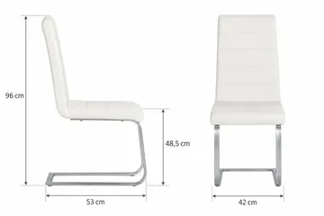 Cibus Matstol & Köksstol i Konstläder med Kromben - Vit - Products - Möbler - Fåtölj & stolar - Matstol & köksstol