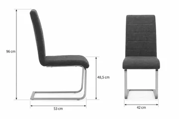 Cibus Matstol & Köksstol i Tyg med Kromben - Mörkgrå - Products - Möbler - Fåtölj & stolar - Matstol & köksstol