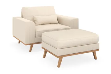 Copenhagen Fåtölj med fotpall - Ljusbeige - Products - Möbler - Fåtölj & stolar - Fåtölj - Fåtölj med fotpall