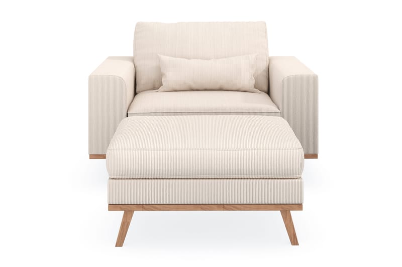Copenhagen Fåtölj med fotpall - Ljusbeige - Products - Möbler - Fåtölj & stolar - Fåtölj - Fåtölj med fotpall