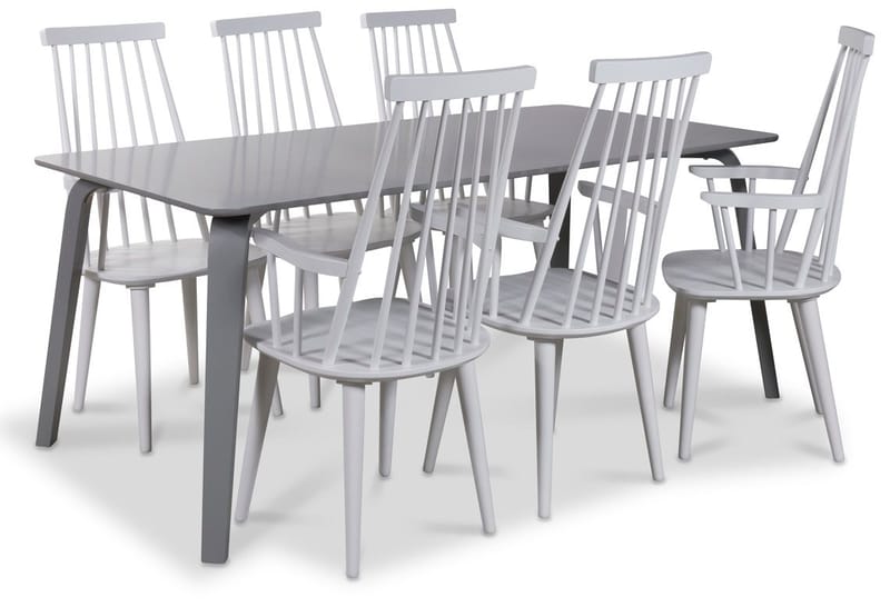 Dalsland vit pinnstol med armstöd och hög rygg - Vit - Products - Möbler - Fåtölj & stolar - Matstol & köksstol