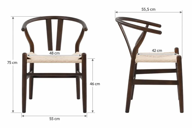 Dastoori Karmstol Matstol med Armstöd i Bokträ med Rökt Ek-utseende med Flätad Sits - Ljusbeige - Products - Möbler - Fåtölj & stolar - Karmstol