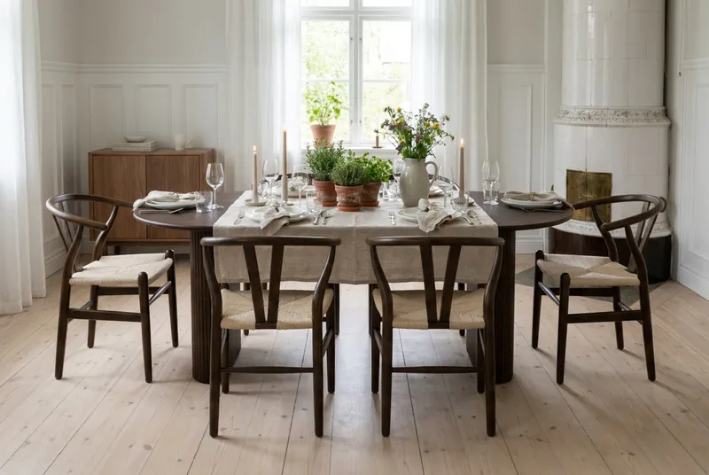 Dastoori Karmstol Matstol med Armstöd i Bokträ med Rökt Ek-utseende med Flätad Sits - Ljusbeige - Products - Möbler - Fåtölj & stolar - Karmstol