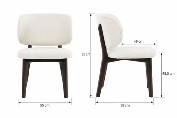 Eira Matstol och Köksstol i Trä med Rökt Ekutseende med Rundad Rygg och Tygsits - Beige - Products - Möbler - Fåtölj & stolar - Matstol & köksstol