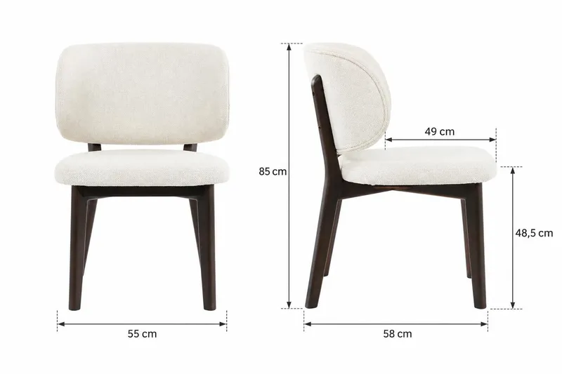 Eira Matstol och Köksstol i Trä med Rökt Ekutseende med Rundad Rygg och Tygsits - Beige - Products - Möbler - Fåtölj & stolar - Matstol & köksstol